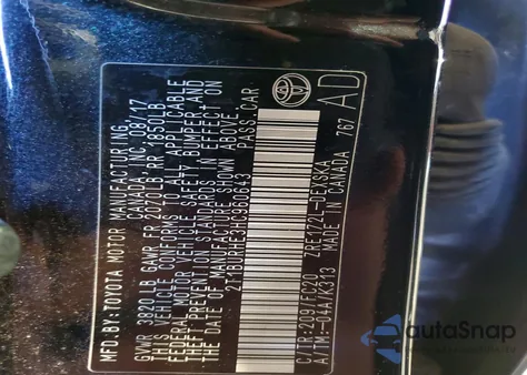 2017 Toyota Corolla L from USA, damaged, VIN 2T1BURHE3HC960643